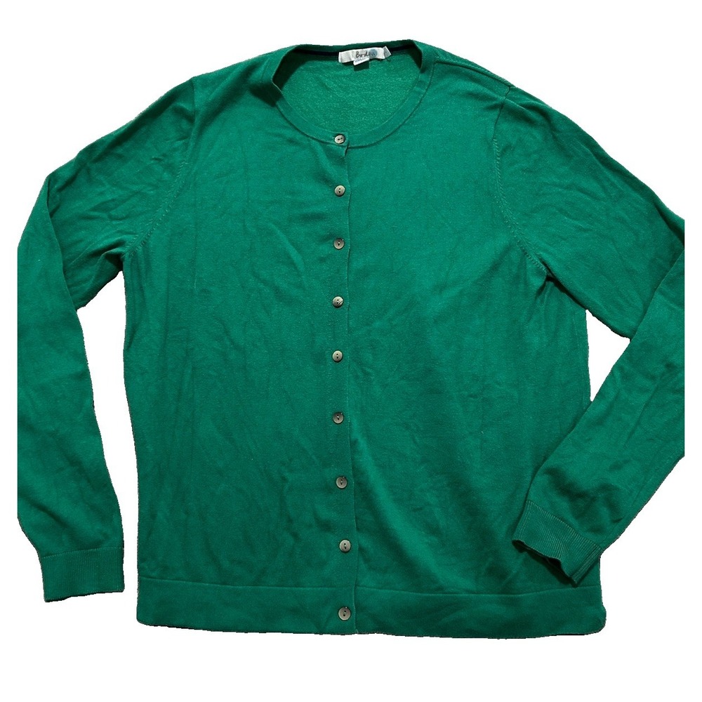 Boden Women's L Green Button-Up Knit Cardigan Sweater Lightweight